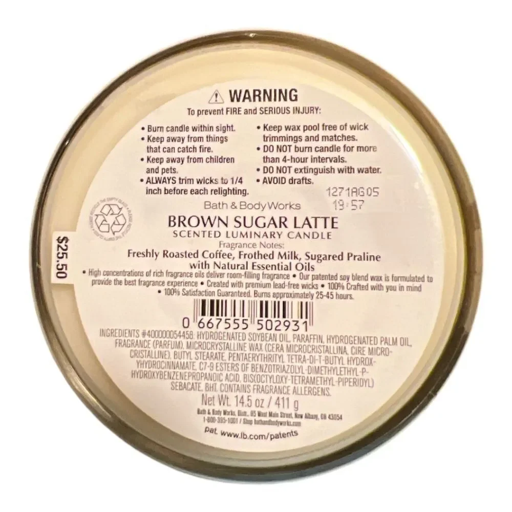 🆕 Bath & Body Works 3 Wick Candle Brown Sugar Latte - Picture 3 of 3